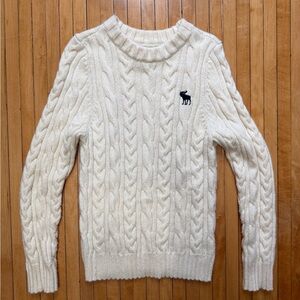 VTG Y2K Abercrombie & Fitch Cable Knit Wool Blend Women Sweater with Logo Sz. M